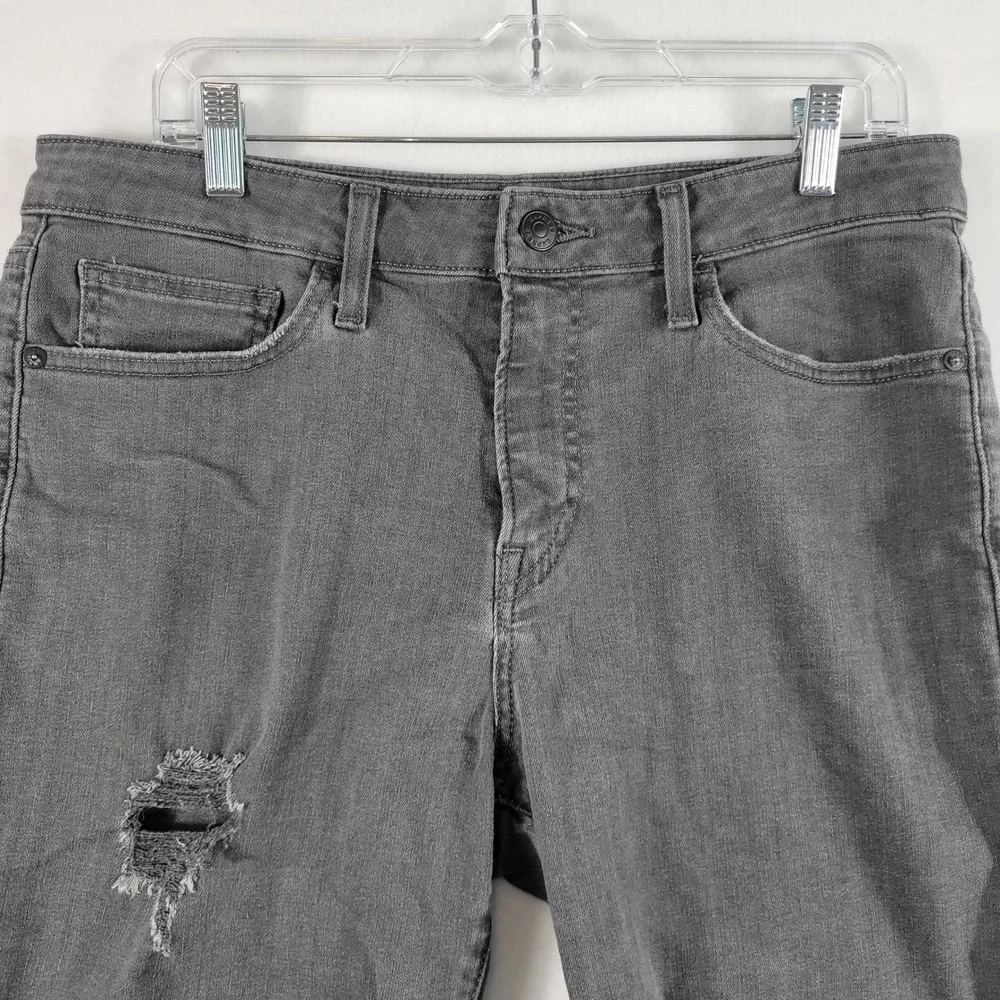 Express Denim Shorts Womens 32 Gray Distressed Cut Off Raw Hem - Picture 3 of 10